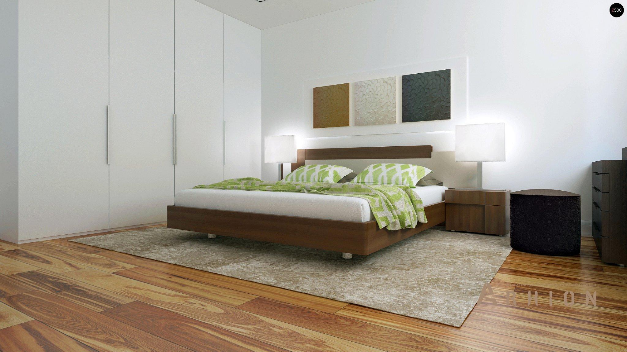 8. Проект одноэтажного дома в европейском стиле с двускатной кровлей, Z91 GP, площадью - 149 кв c терассой, гаражом